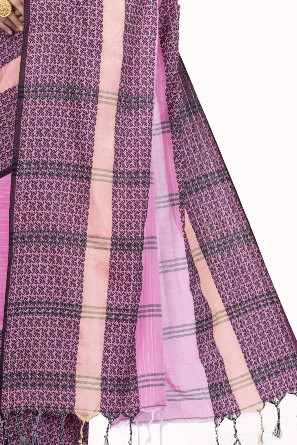 Pink Pure Cotton Souraovi_Hand Hand Loom Saree (673)